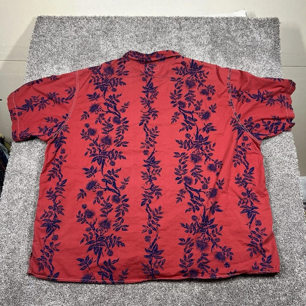 Vintage Polo Jeans Co Ralph Lauren Hawaiian Shirt Mens 4XL Red Loop Collar Beach